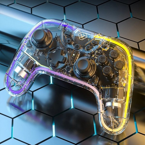 Aolion Nintendo Switch -peliohjain läpinäkyvä RGB