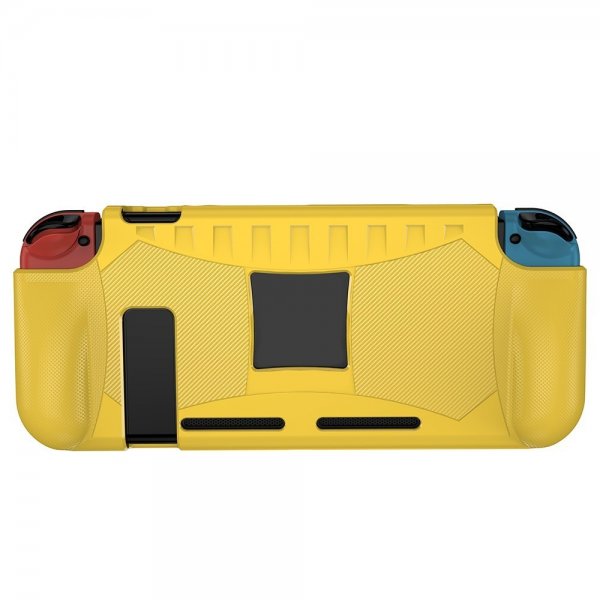 Nintendo Switch -suojakuori, hiilikuitukuvio, keltainen