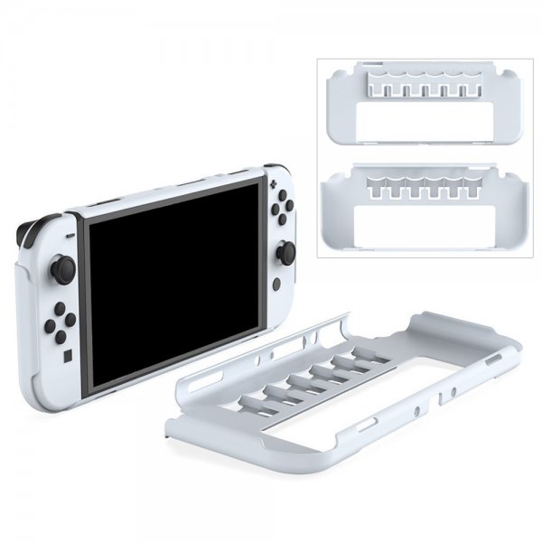 Dobe Nintendo Switch -kuori jalustalla 6 pelipaikkaa valkoinen