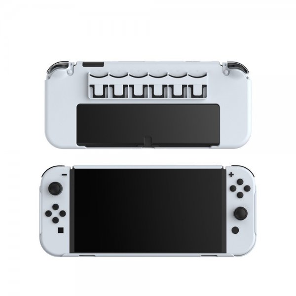 Dobe Nintendo Switch -kuori jalustalla 6 pelipaikkaa valkoinen
