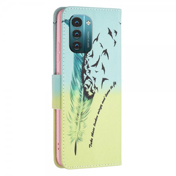Nokia G11/G21 Suojakuori Kuvio Höyhen ja Linnut