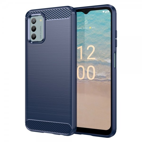 Nokia G22 Kuori, harjattu hiilikuitukuvio, sininen