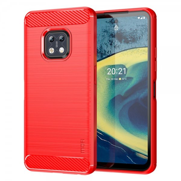 Mofi Nokia XR20 Suojakuori Harjattu hiilikuitukuviointi Punainen