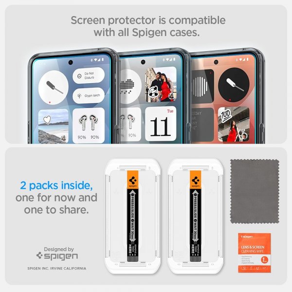 Spigen Nothing Phone 3 -näytönsuoja GLAS.tR EZ Fit 2 kpl