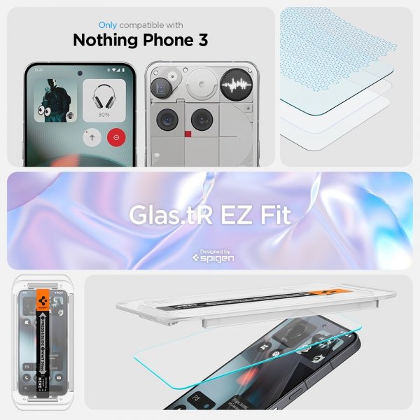 Spigen Nothing Phone 3 -näytönsuoja GLAS.tR EZ Fit 2 kpl