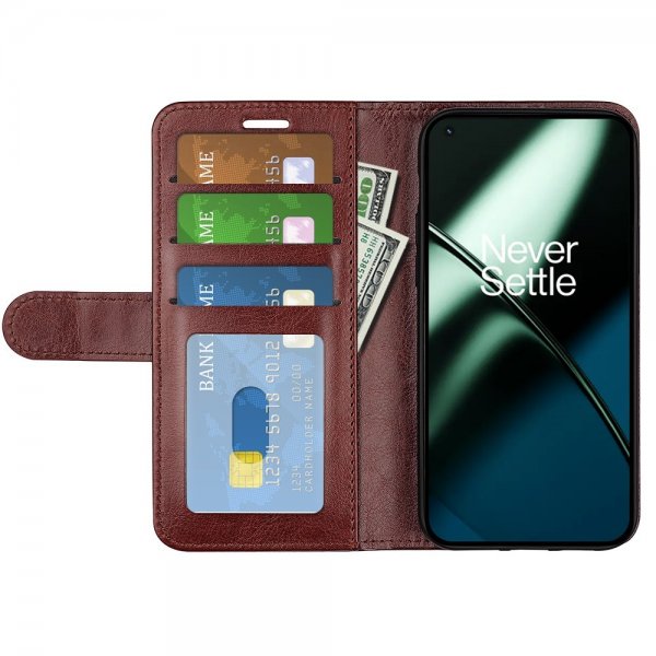 OnePlus 11 Kotelo Nahkarakenne Ruskea