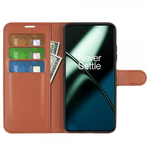 OnePlus 11 Litchi Ruskea Kotelo