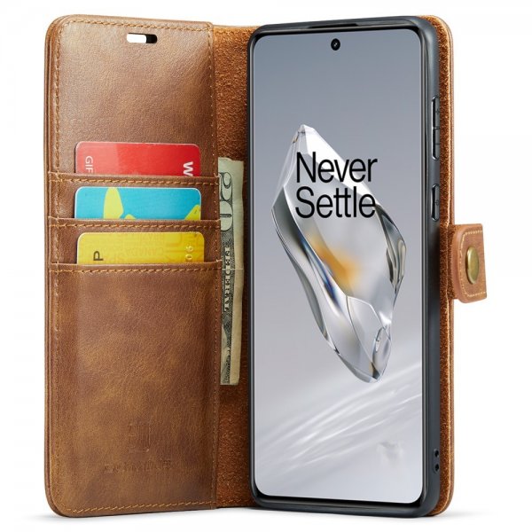 Dg.Ming OnePlus 12 Kotelo irrotettavalla kuorella, ruskea