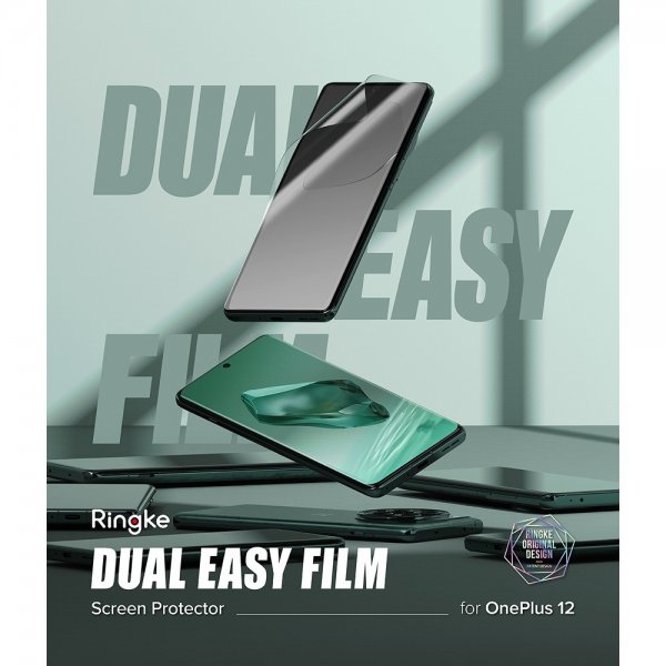 Ringke OnePlus 12 -näytönsuoja Dual Easy Film 2-pakkaus