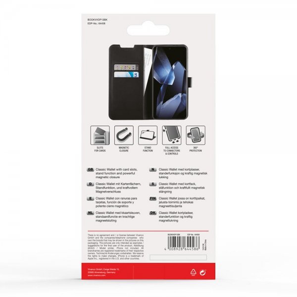 Vivanco OnePlus 13 -kotelo, Classic Wallet, musta