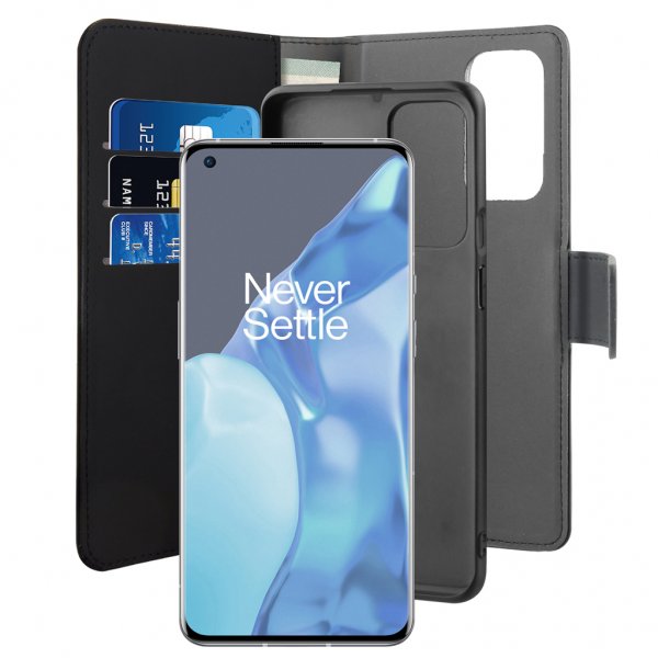 Puro OnePlus 9 Pro -suojakotelo, lompakkomallinen irrotettava 2-in-1-kuori, musta