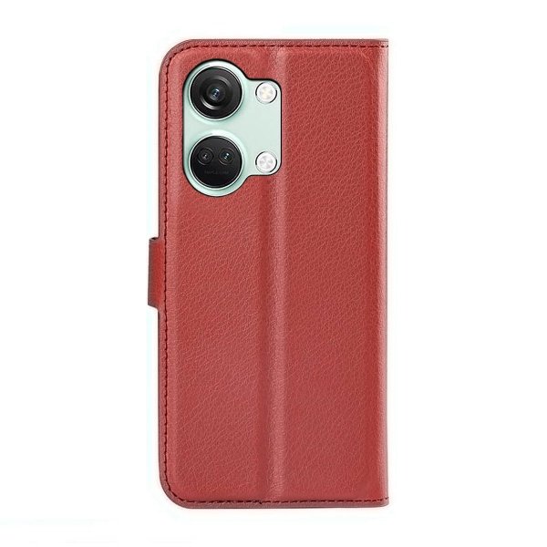 OnePlus Nord 3 suojakotelo, ruskea, jalustalla