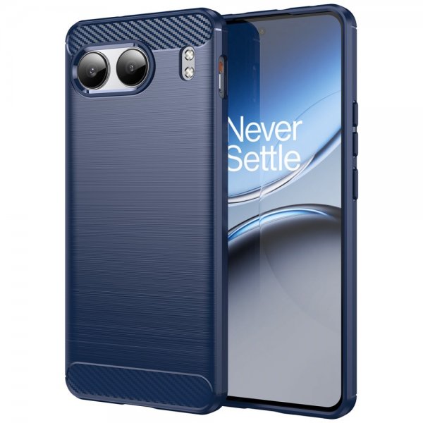 OnePlus Nord 4 -kuori harjatulla hiilikuitutekstuurilla, sininen