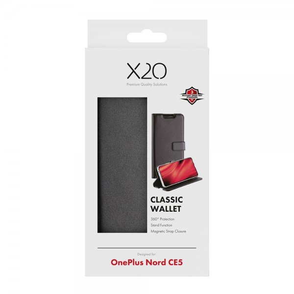 X2O OnePlus Nord CE5 Kotelo Classic Wallet Musta