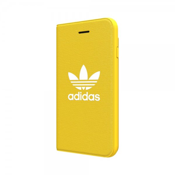 Adidas iPhone 6/6S/7/8/SE suojakuori TAI lompakkokotelo ADICOLOR SS18 keltainen