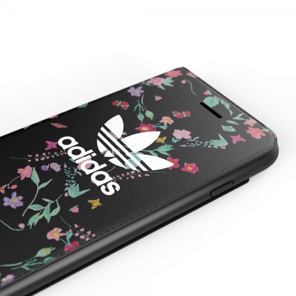 Adidas iPhone 6/6S/7/8/SE Suojakotelo TAI Kirjakotelo AOP FW18 Kukat Musta