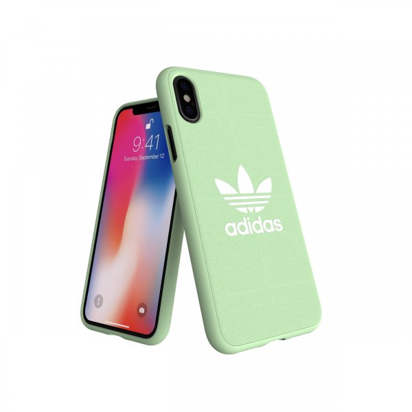 Adidas iPhone X/Xs -kuori TAI Muotoonvalettu kuori kangas FW18 Clear Mint