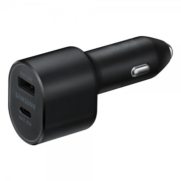 Samsung alkuperäinen autolaturi Super Fast Dual Car Charger 45W musta