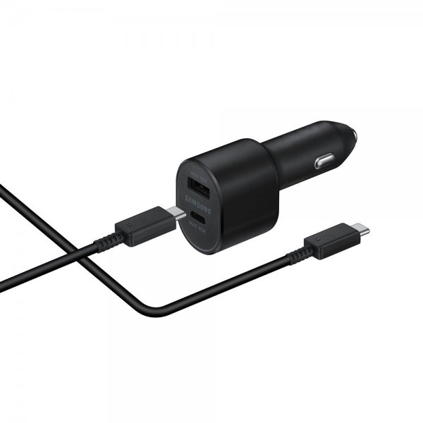 Samsung alkuperäinen autolaturi Super Fast Dual Car Charger 45W musta