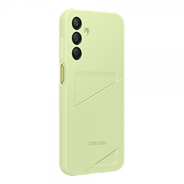 Samsung alkuperäinen Galaxy A15 -suojakuori, jossa korttipaikka, lime