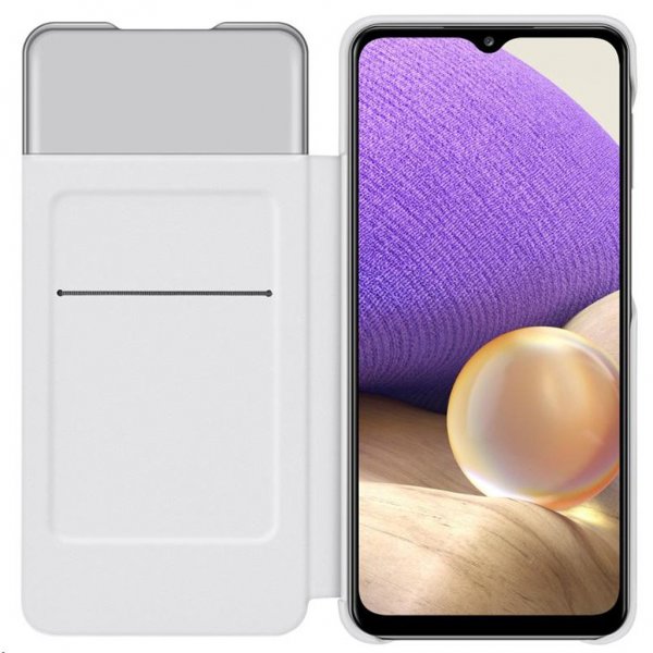 Samsung Alkuperäinen Galaxy A32 5G Kotelo Smart S View Wallet Cover Valkoinen