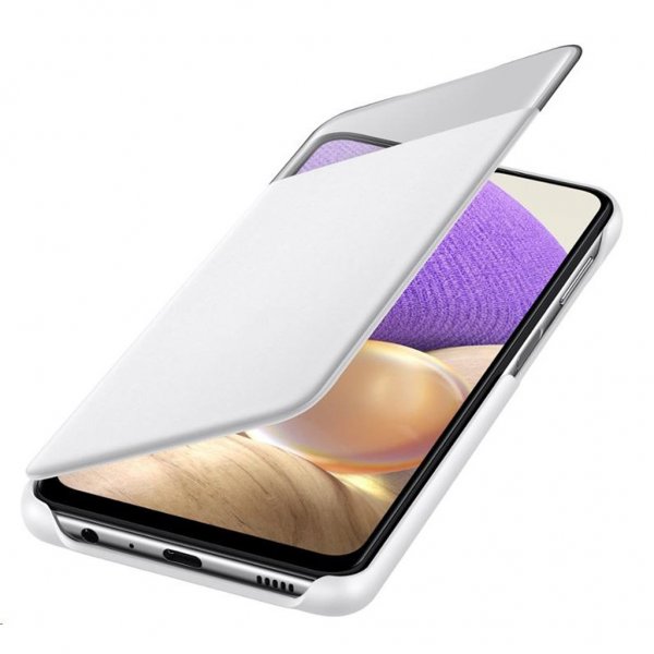 Samsung Alkuperäinen Galaxy A32 5G Kotelo Smart S View Wallet Cover Valkoinen