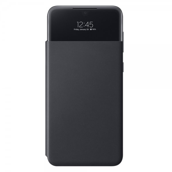 Samsung Alkuperäinen Galaxy A33 5G Kotelo Smart S View Wallet Cover Musta