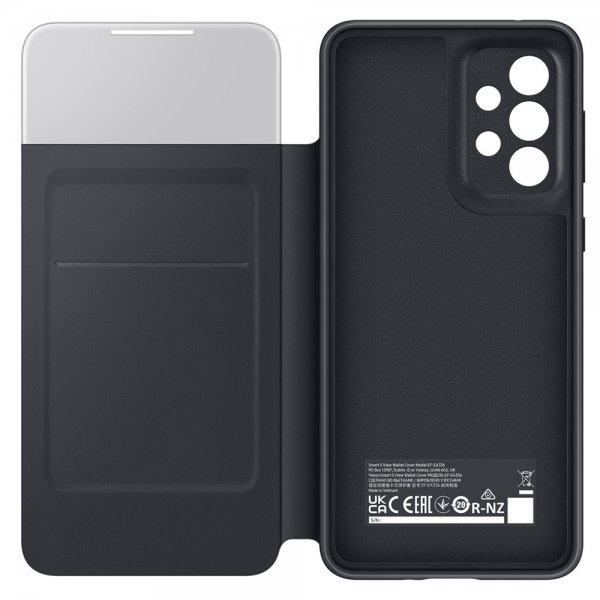 Samsung Alkuperäinen Galaxy A33 5G Kotelo Smart S View Wallet Cover Musta