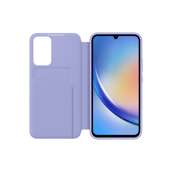 Samsung Alkuperäinen Galaxy A34 5G Fodral Smart View Wallet Cover Mustikka