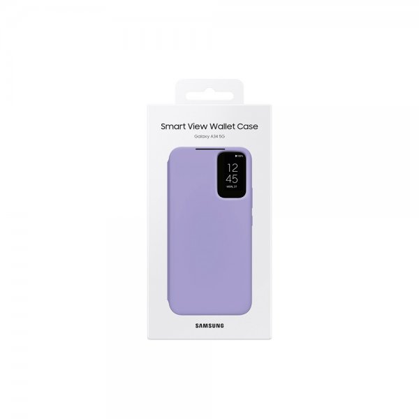 Samsung Alkuperäinen Galaxy A34 5G Fodral Smart View Wallet Cover Mustikka