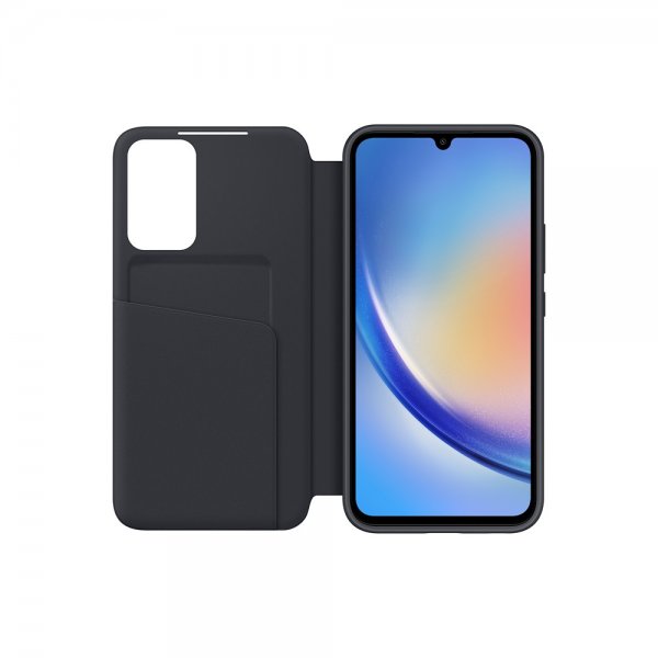 Samsung Alkuperäinen Galaxy A34 5G Kotelo Smart View Wallet Case Musta