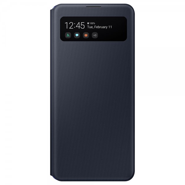 Samsung Alkuperäinen Galaxy A41 -suojakotelo Smart S View Wallet Cover, musta