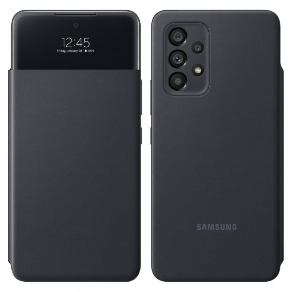Samsung Alkuperäinen Galaxy A53 5G -suojakotelo Smart S View Wallet Cover musta