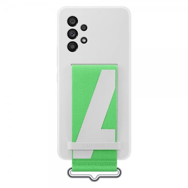 Samsung Original Galaxy A53 5G Silikonisuojakuori hihnalla, valkoinen