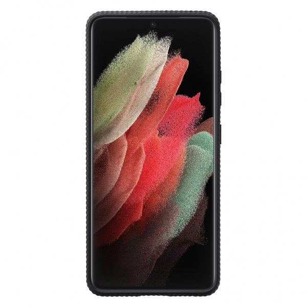 Samsung Alkuperäinen Galaxy S21 Ultra Suojakuori Jalustalla Musta