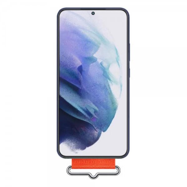 Samsung Alkuperäinen Galaxy S22 Kuori Silikonikuori hihnalla Laivastonsininen
