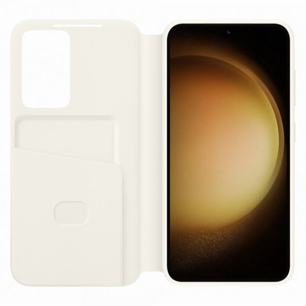 Samsung alkuperäinen Galaxy S23 Smart View Wallet Cover, Cream