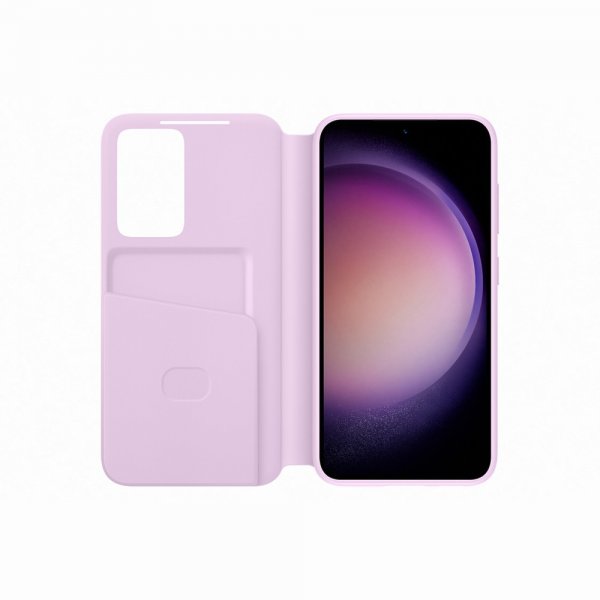 Samsung alkuperäinen Galaxy S23 -suojakuori, Smart View Wallet Case, laventeli