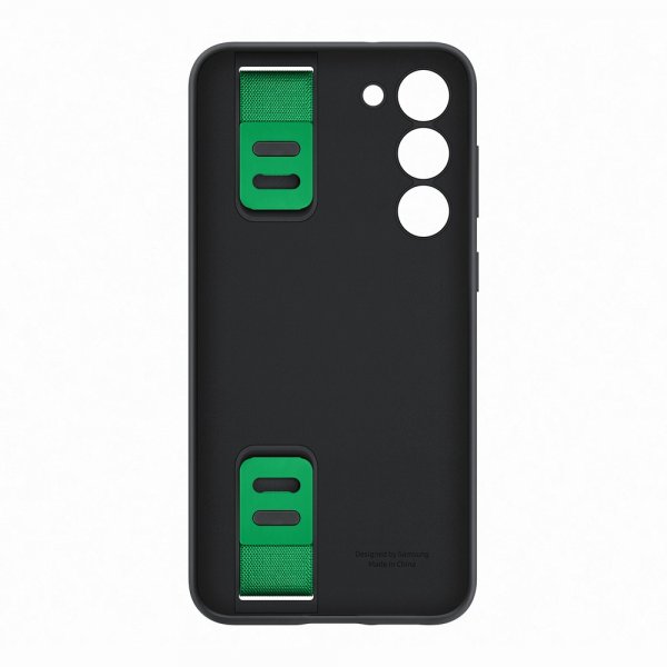 Samsung alkuperäinen Galaxy S23 Plus -silikonikotelo kahvalla, musta