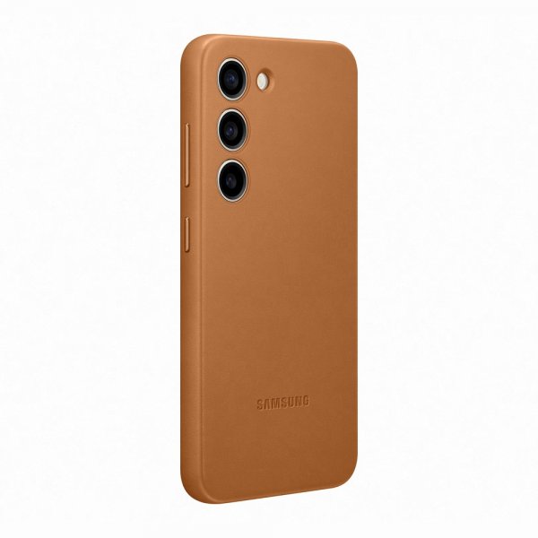 Samsung Original Galaxy S23 Kuori Leather Cover Camel