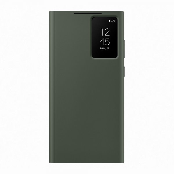 Samsung Alkuperäinen Galaxy S23 Ultra Kotelo Smart View Wallet Case Khaki