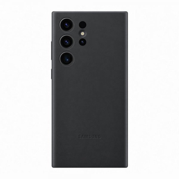 Samsung Alkuperäinen Galaxy S23 Ultra Kotelo Nahkainen Suojakuori Musta