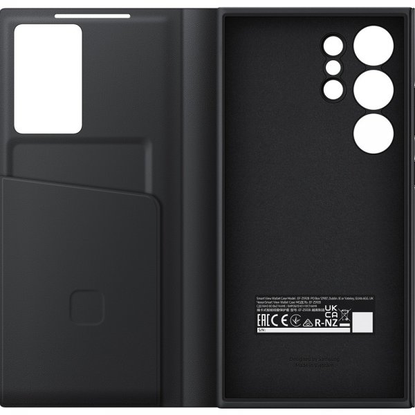 Samsung Alkuperäinen Galaxy S24 Ultra Kotelo Smart View Wallet Case Musta