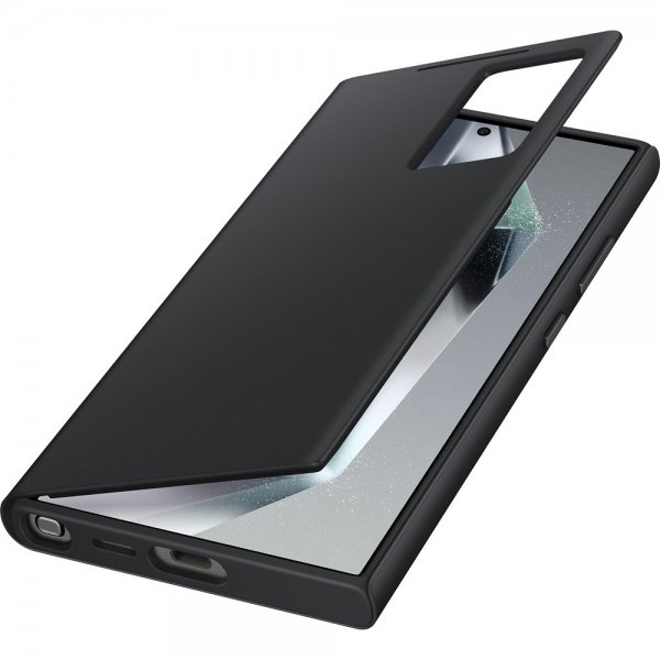 Samsung Alkuperäinen Galaxy S24 Ultra Kotelo Smart View Wallet Case Musta