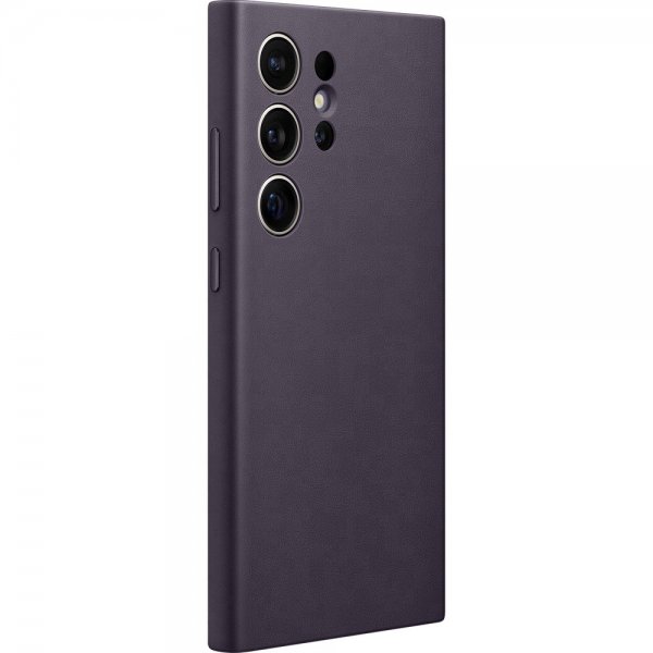 Samsung Galaxy S24 Ultra -kuori Vegaaninahkainen kotelo Tumma violetti