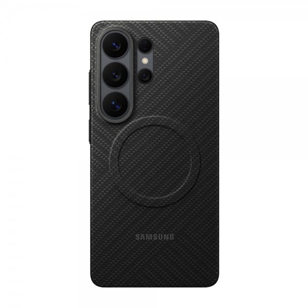 Samsung Alkuperäinen Galaxy S26 Ultra Kuori Hiilikuitu Magneettikotelo Musta