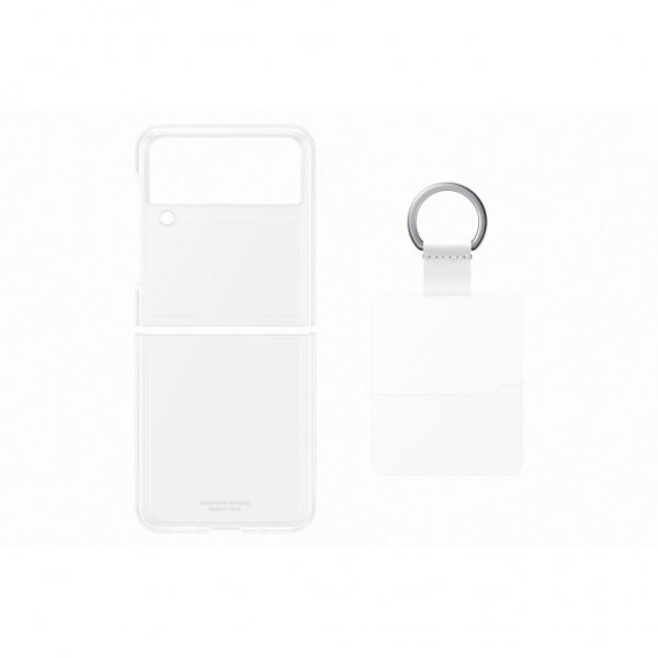 Samsung Alkuperäinen Galaxy Z Flip 3 -suojakuori Clear Cover with Ring, läpinäkyvä