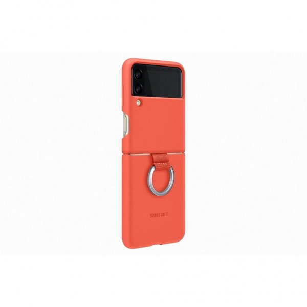 Samsung Original Galaxy Z Flip 3 -silikonisuojakuori renkaalla, koralli