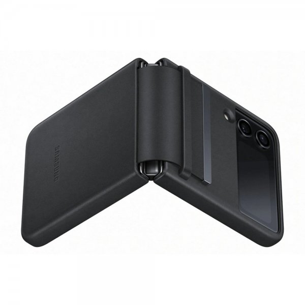 Samsung Original Galaxy Z Flip 4 Flap Leather Cover, musta