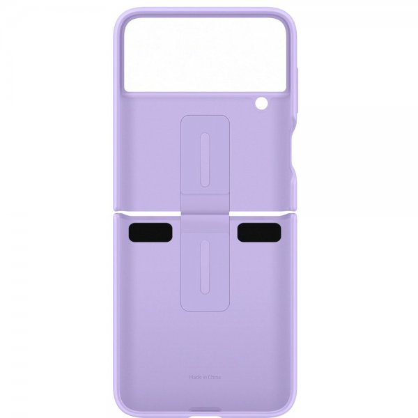 Samsung Alkuperäinen Galaxy Z Flip 4 Kuori Silikonisuojakuori Sormuspidikkeellä Bora Purple